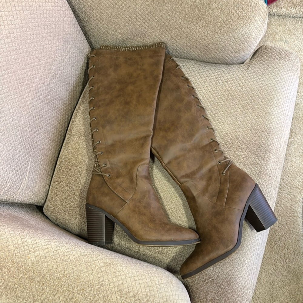 Off brand knee high heeled boots